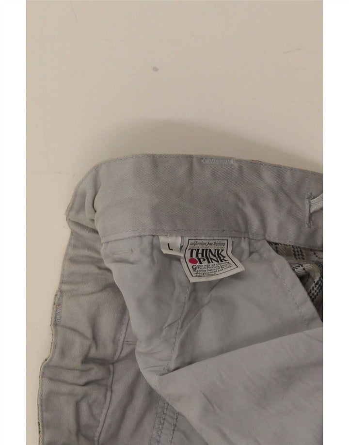 Tænk Pink Herre Lige Chino Bukser Large W36 L32 Grå ternet