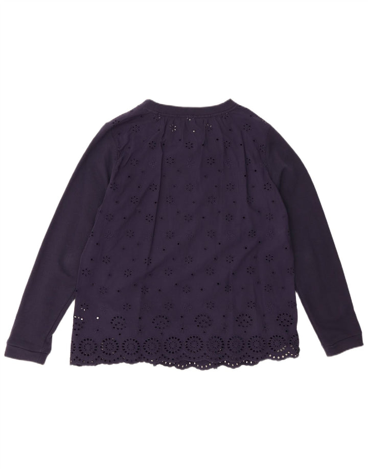 JOULES Dame bluse Top UK 12 Mellem marineblå bomuld