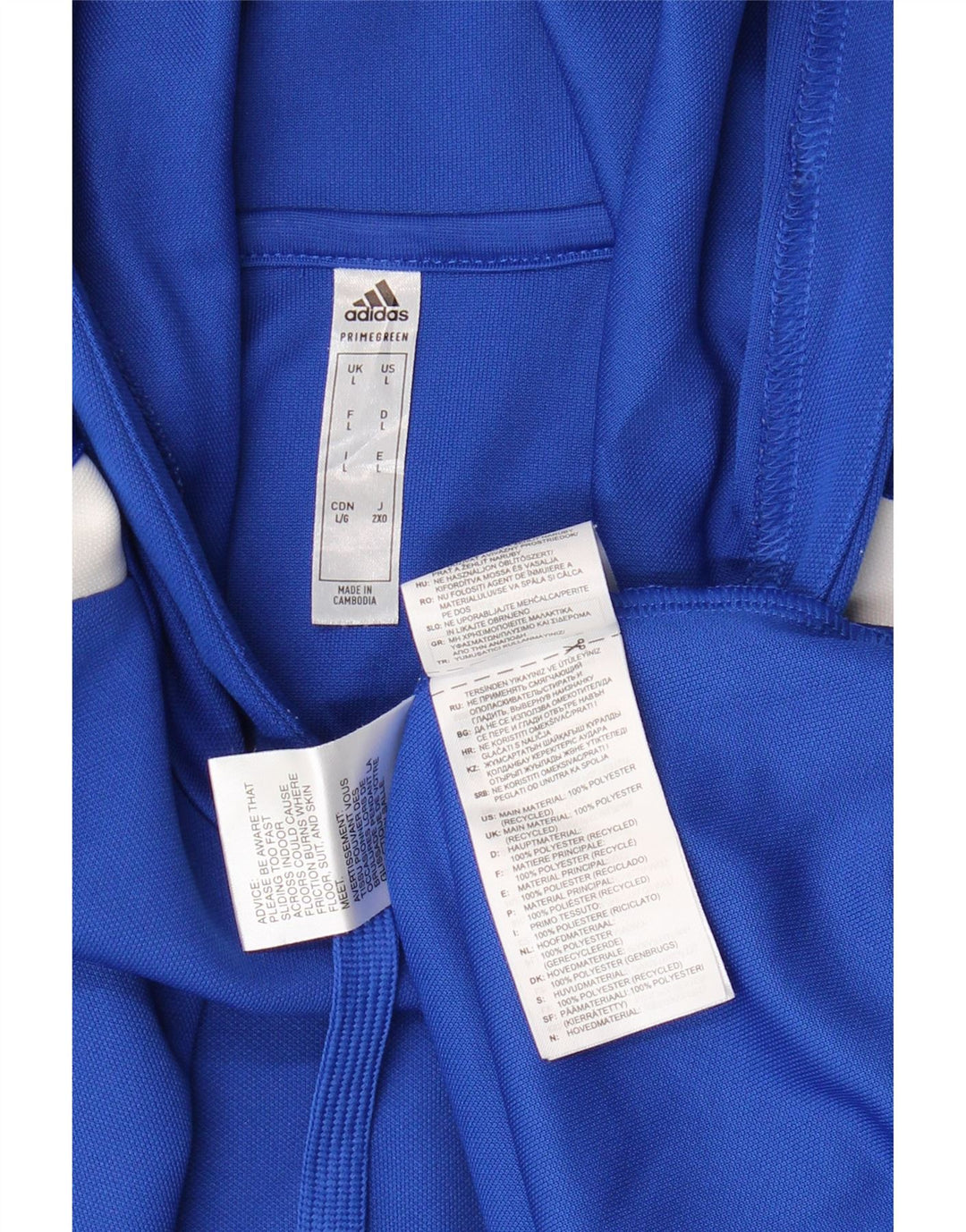 ADIDAS Aeroready hættetrøje til mænd Large Blue Colourblock Polyester