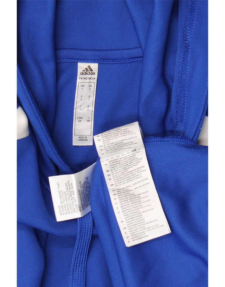 ADIDAS Aeroready hættetrøje til mænd Large Blue Colourblock Polyester