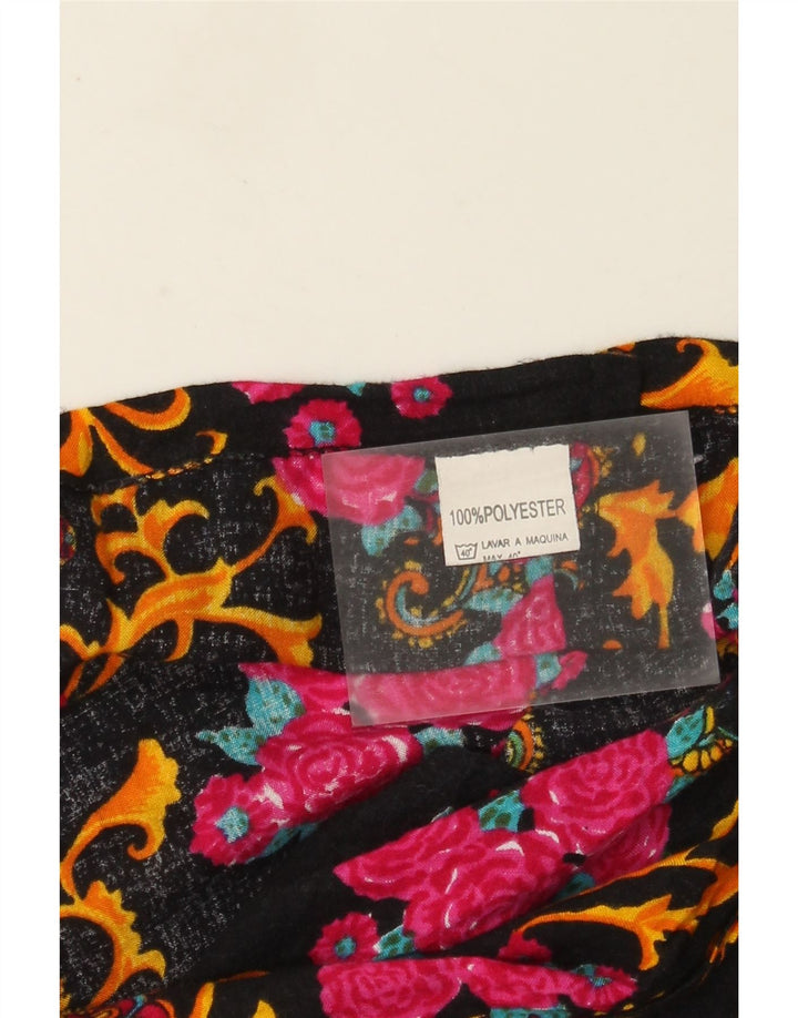Vintage wrap-nederdel til kvinder W32, stor flerfarvet blomsterpolyester