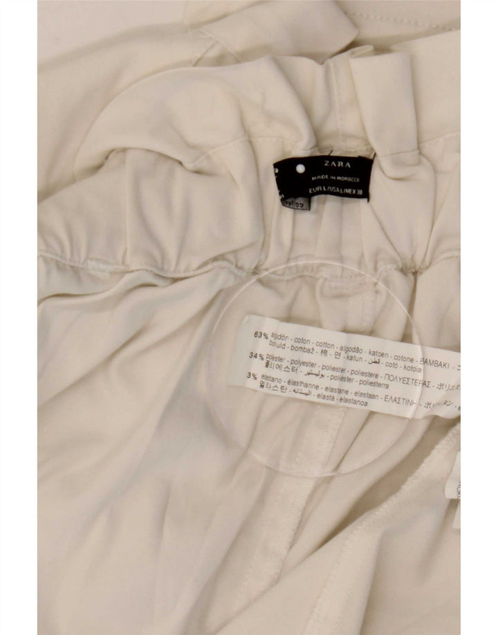 Zara Dame A-Line nederdel Stor W32 hvid bomuld