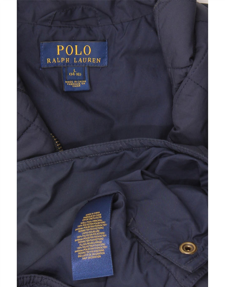 Polo Ralph Lauren Boys Quiltet Gilet 14-15 år Stor marineblå polyester