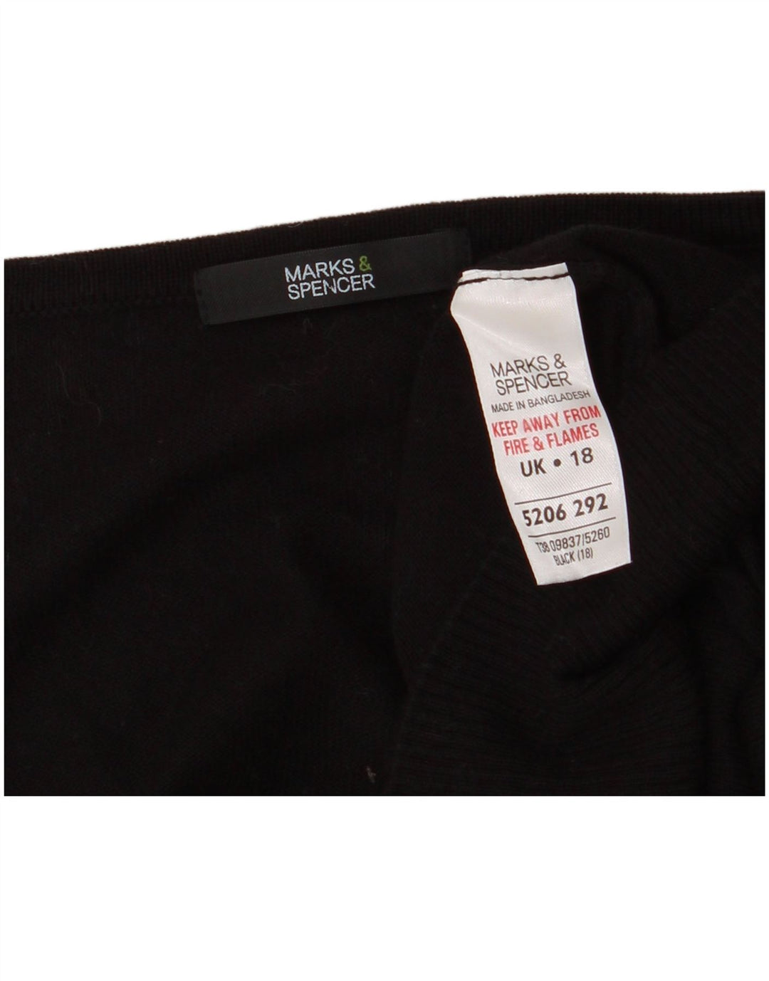 MARKS & SPENCER Dame Crop 3/4-ærmet cardigantrøje UK 18 XL Sort