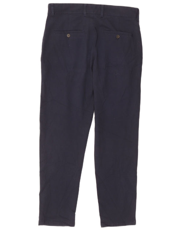 Zara Mens Tapered Chino Trousers EU 40 Medium W31 L28 Navy Blue Polyester