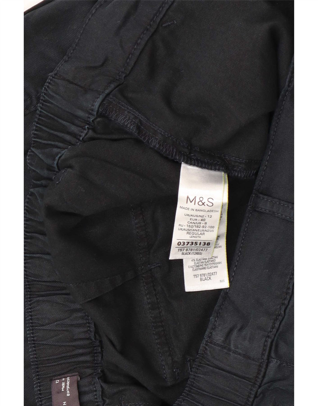 Marks & Spencer Dame Crop Cargo Bukser UK 12 Medium W30 L23 Sort