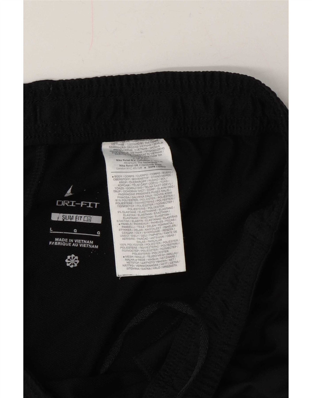 Nike Herre Dri Fit Slim træningsdragt Bukser Large Black Colourblock Polyester