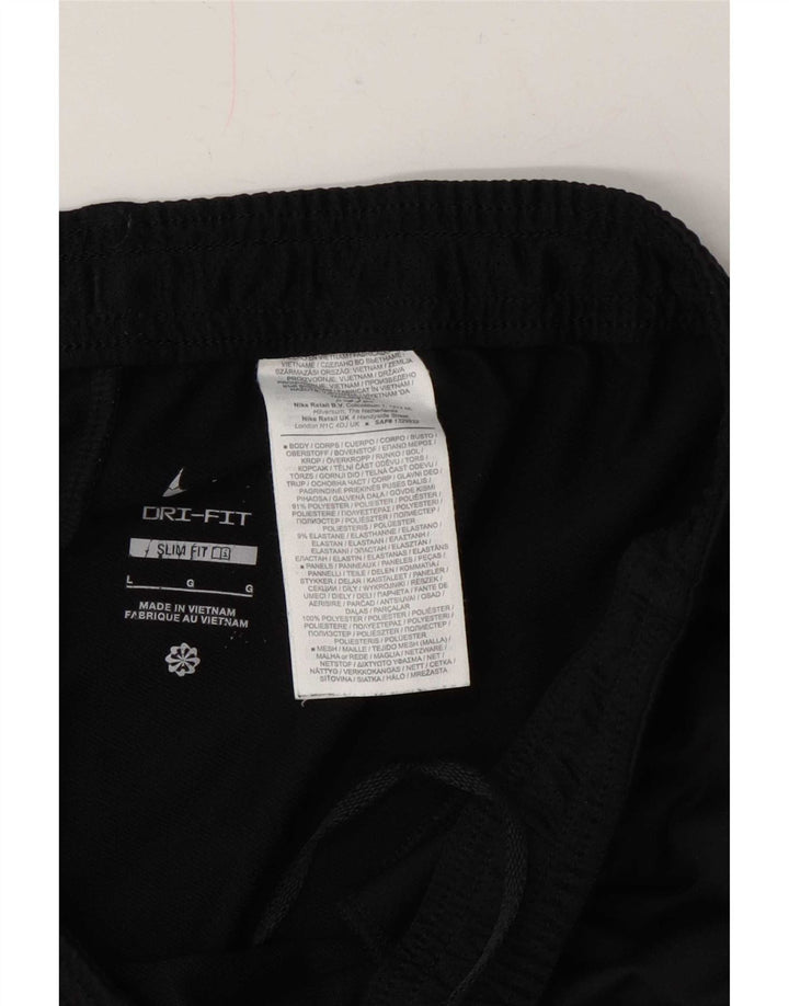 Nike Herre Dri Fit Slim træningsdragt Bukser Large Black Colourblock Polyester