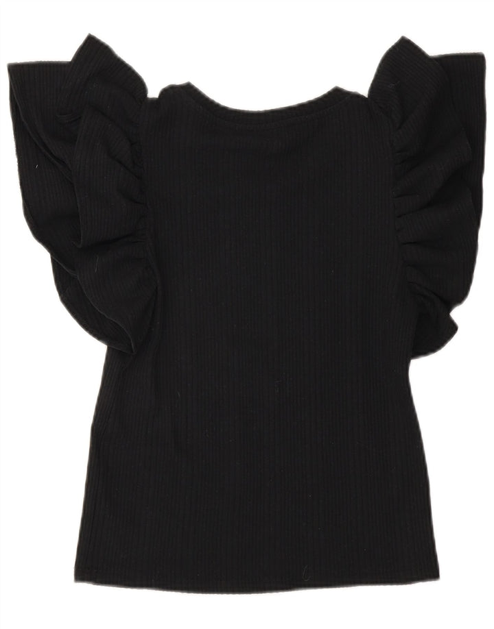 Zara Womens Crop Bluse Top UK 10 Small Black