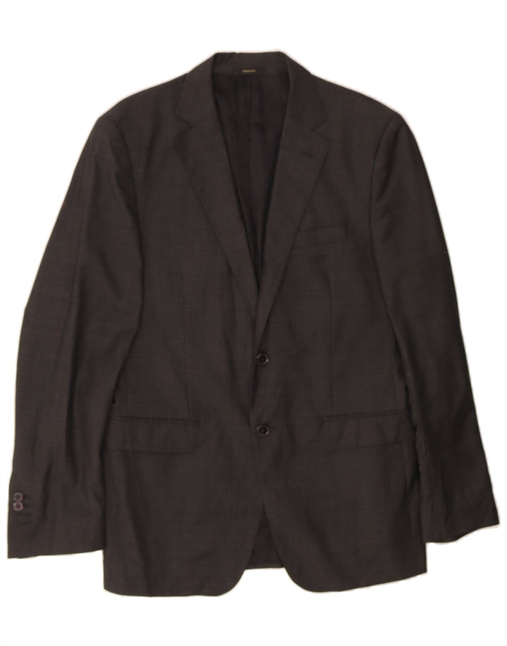 MASSIMO DUTTI Mens 2 Button Blazer Jacket EU 50 Medium Navy Blue Wool Vintage Massimo Dutti and Second-Hand Massimo Dutti from Messina Hembry 