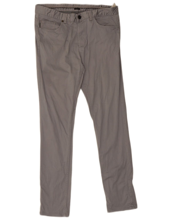 Zara Herre Slim Casual Bukser EU 44 Large W34 L31 Grå Bomuld