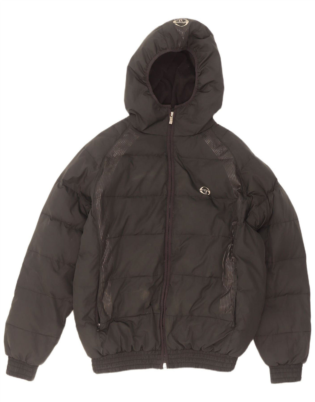 Sergio Tacchini Herre grafisk polstret jakke UK 38 Medium Sort Polyester
