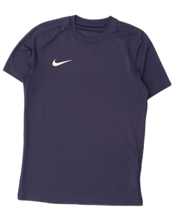 Nike Herre Dri Fit T-shirt Top Medium Marineblå Polyester