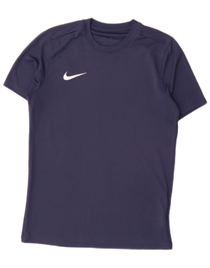 Nike Herre Dri Fit T-shirt Top Medium Marineblå Polyester