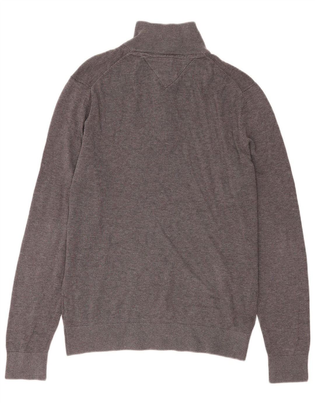 Tommy Hilfiger Herre sweater med lynlåshals mellemgrå Flecked Bomuld