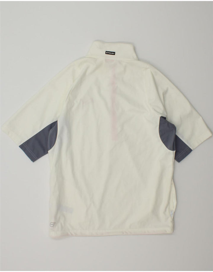 PUMA Mens Short Sleeve Pullover Tracksuit Top Small Off White Colourblock Vintage Puma and Second-Hand Puma from Messina Hembry 