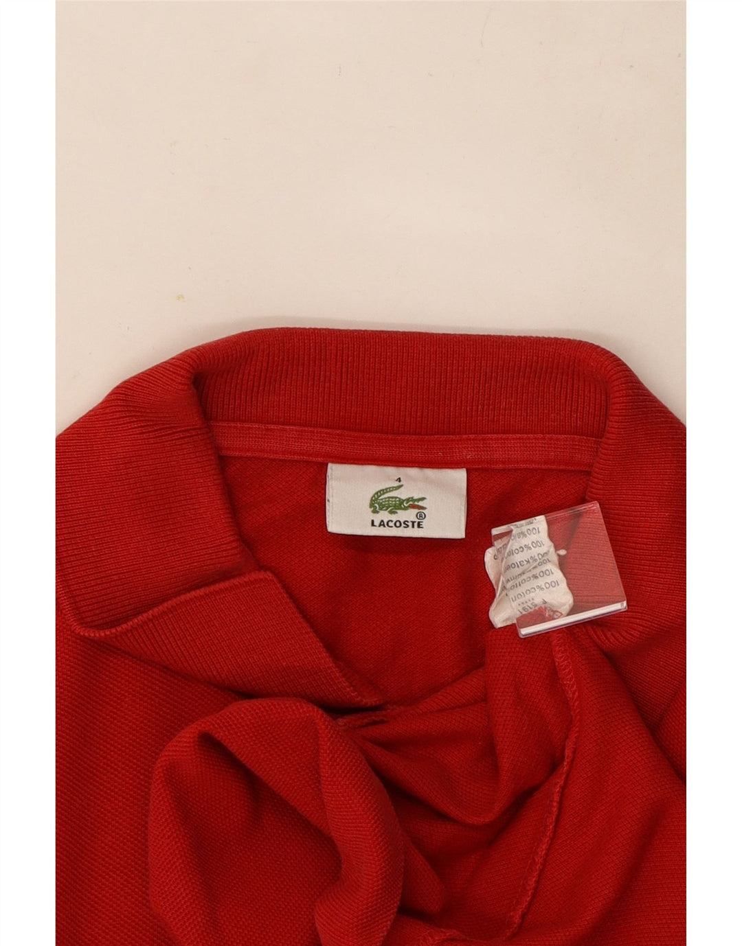 Lacoste herre poloskjorte str. 4 Medium rød bomuld