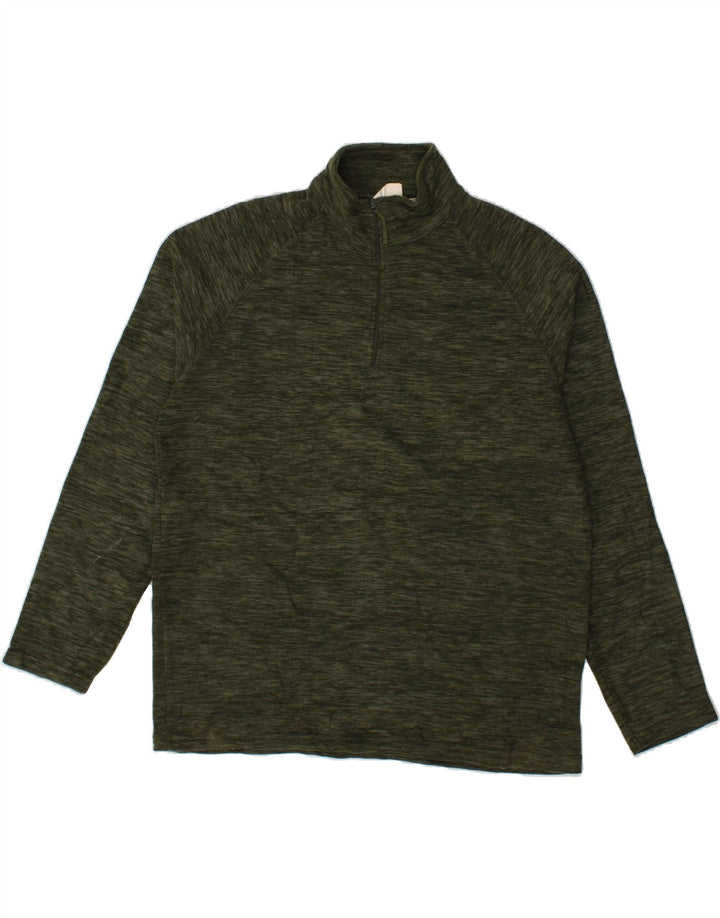 MOUNTAIN WAREHOUSE Mens Zip Neck Fleece Jumper Large Green Polyester Vintage Mountain Warehouse and Second-Hand Mountain Warehouse from Messina Hembry 