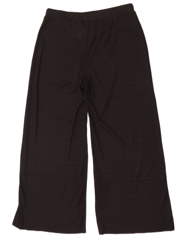 Zara Womens Tracksuit Bukser med brede ben UK 18 XL Sort
