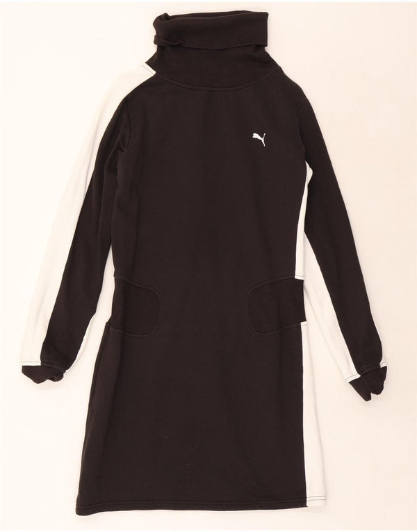 Puma Dame Rullehals Jumper Kjole UK 14 Medium Sort Colourblock