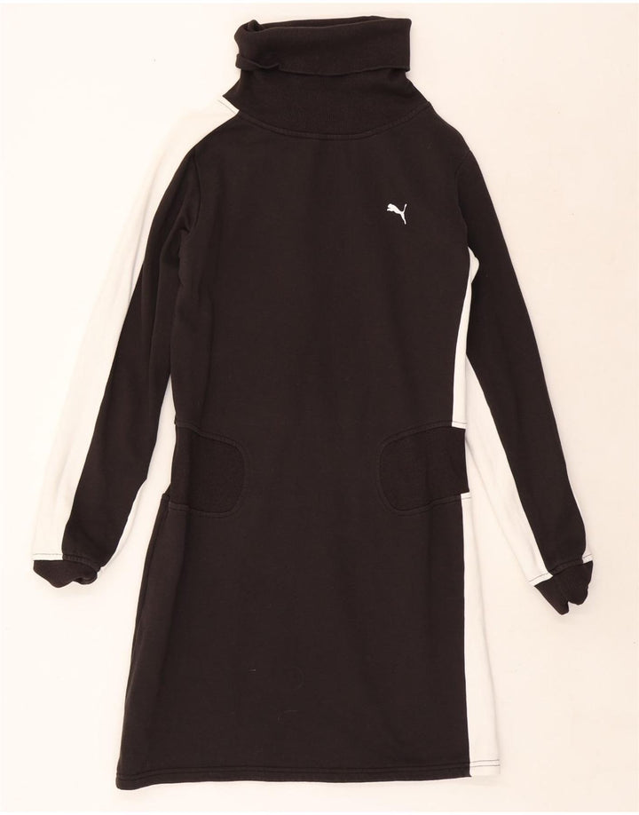 Puma Dame Rullehals Jumper Kjole UK 14 Medium Sort Colourblock