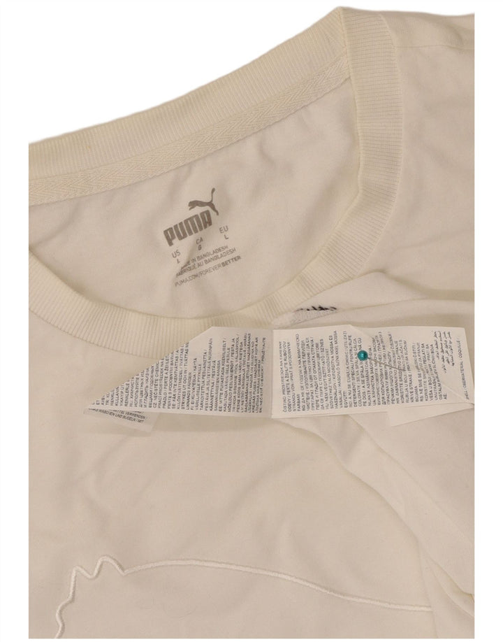 Puma Herre Grafisk T-Shirt Top Stor Hvid Bomuld