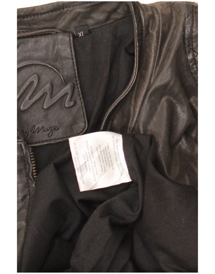 MAZE Herre Ruskind Bomber Jacket UK 38 Medium Grey Læder