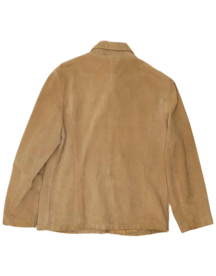 Vintage dame ruskindsjakke IT 46 Stort beige læder