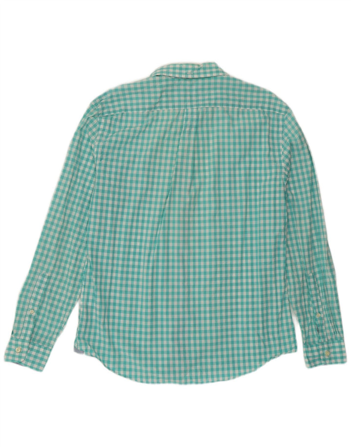 Dockers Herre Fitted Shirt Large Blue Gingham Cotton