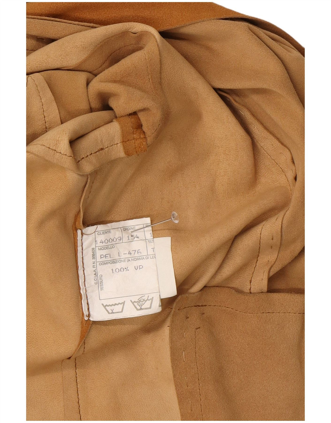 Vintage Dame Ruskind Overshirt Shirt IT 44 Medium Beige Læder