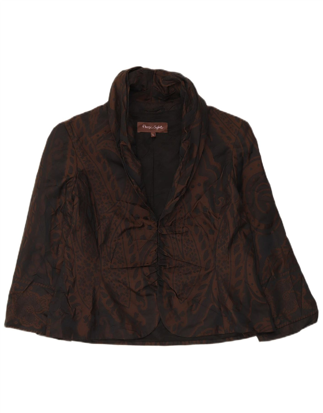 Phase Eight Dame 3/4-ærmet blazerjakke UK 14 Medium Brown Paisley