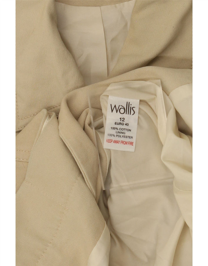 WALLIS Trench Coat til kvinder UK 12 Medium Beige Bomuld