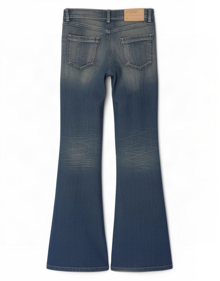 Benetton Dame Flared Jeans W32 L33 Blå