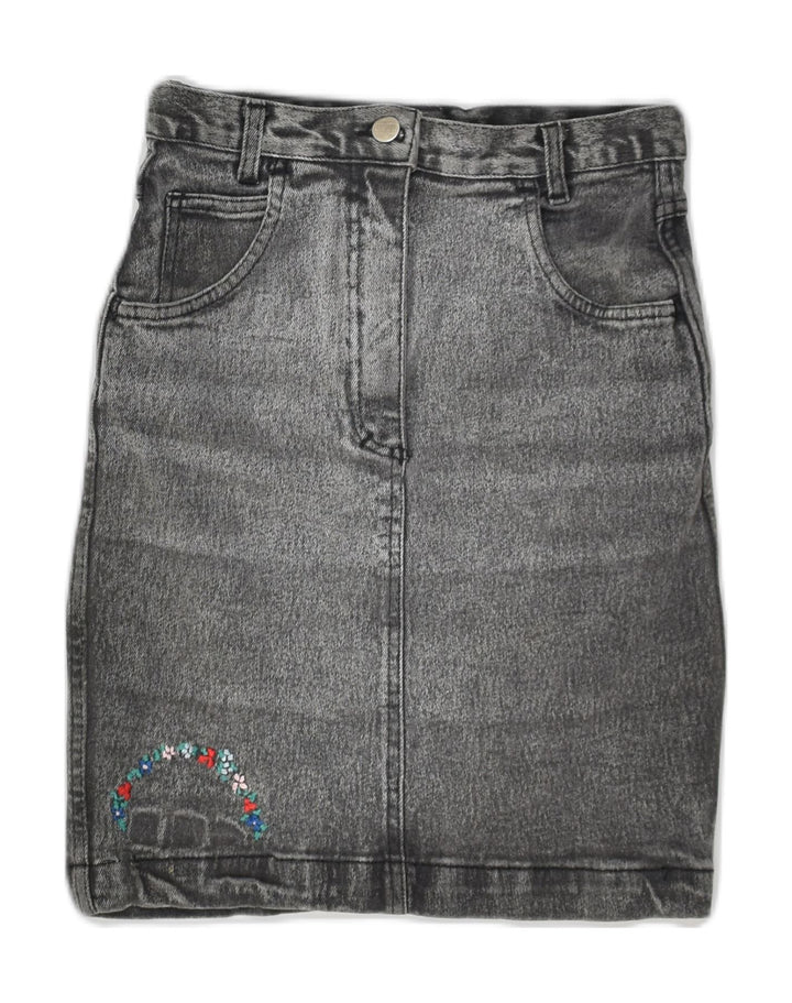 VINTAGE Womens High Waist Denim Skirt IT 42 Medium W24 Grey Cotton | Vintage Vintage | Thrift | Second-Hand Vintage | Used Clothing | Messina Hembry 