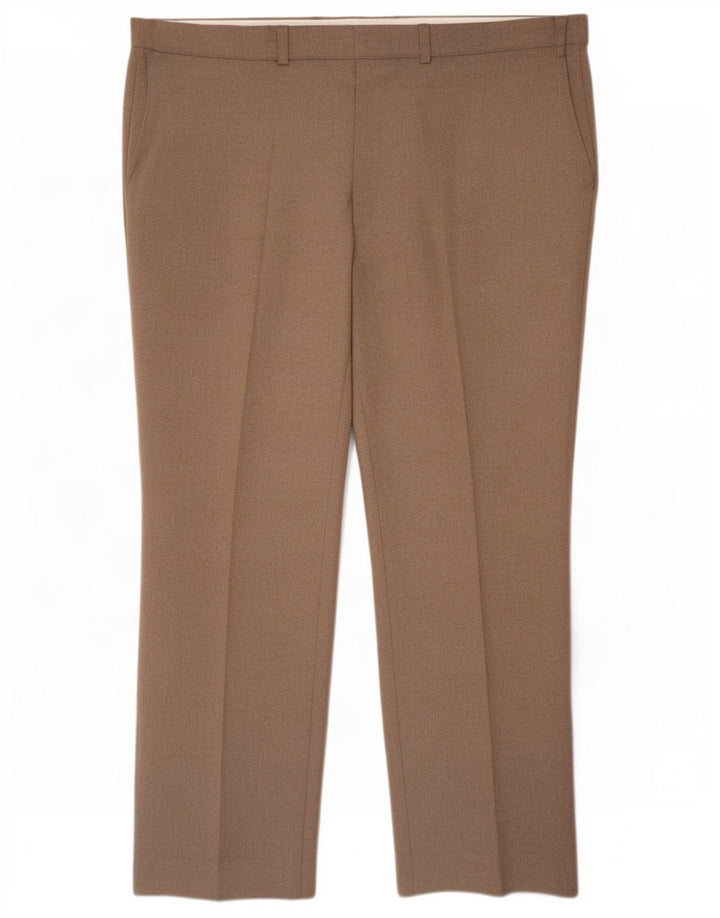 St Michael Straight Chino-bukser til mænd W42 L29 Beige Polyester