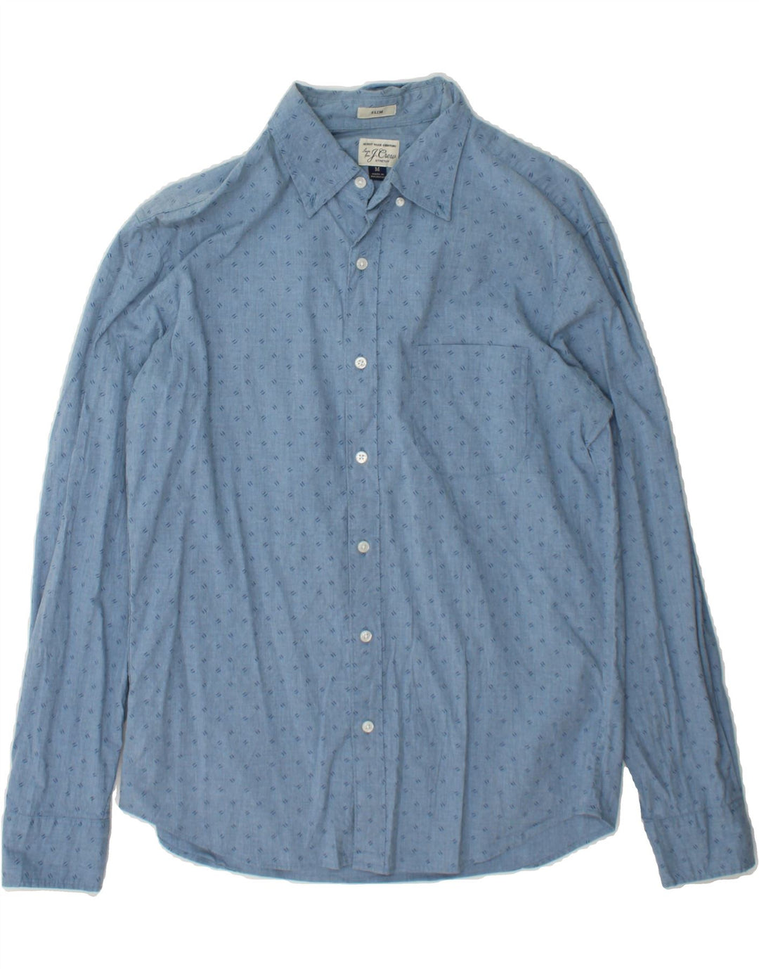 J. CREW Mens Slim Shirt Medium Blue Flecked Cotton Vintage J. Crew and Second-Hand J. Crew from Messina Hembry 