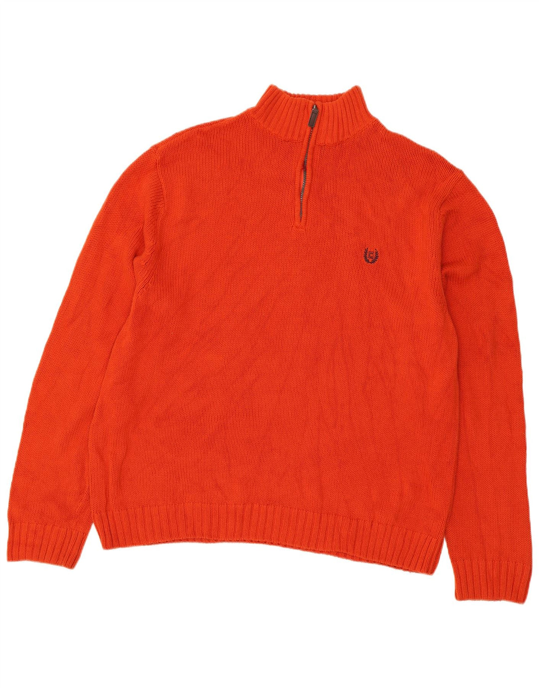 CHAPS Herre Zip Neck Sweater XL Orange Bomuld