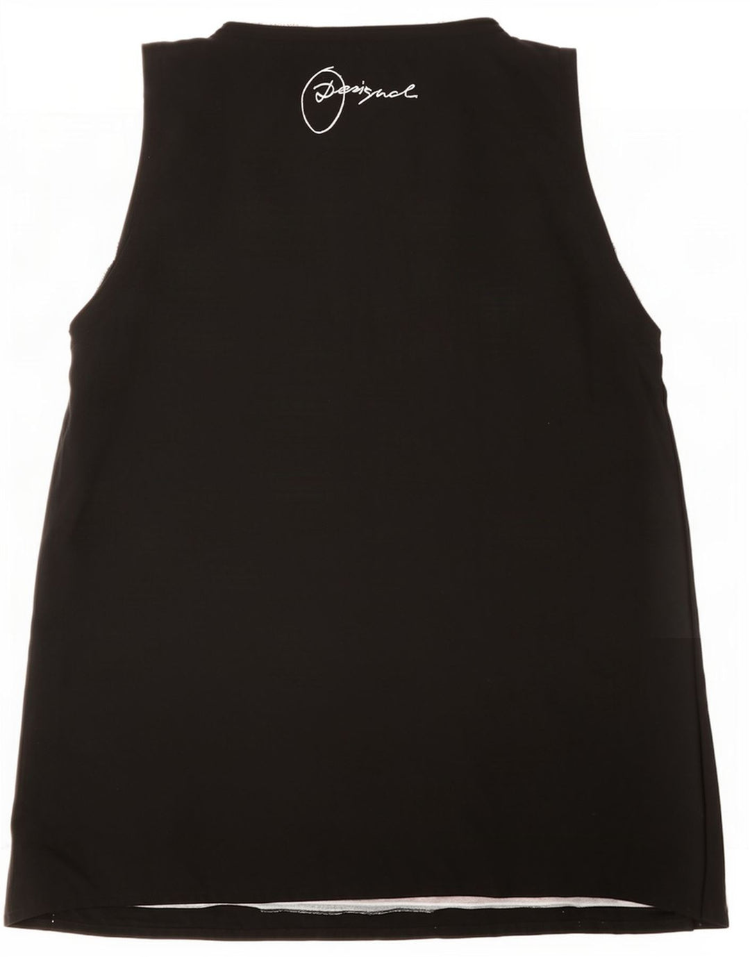 Desigual Kvinders Grafisk Vest Top UK 12 Medium Sort Geometrisk Polyester