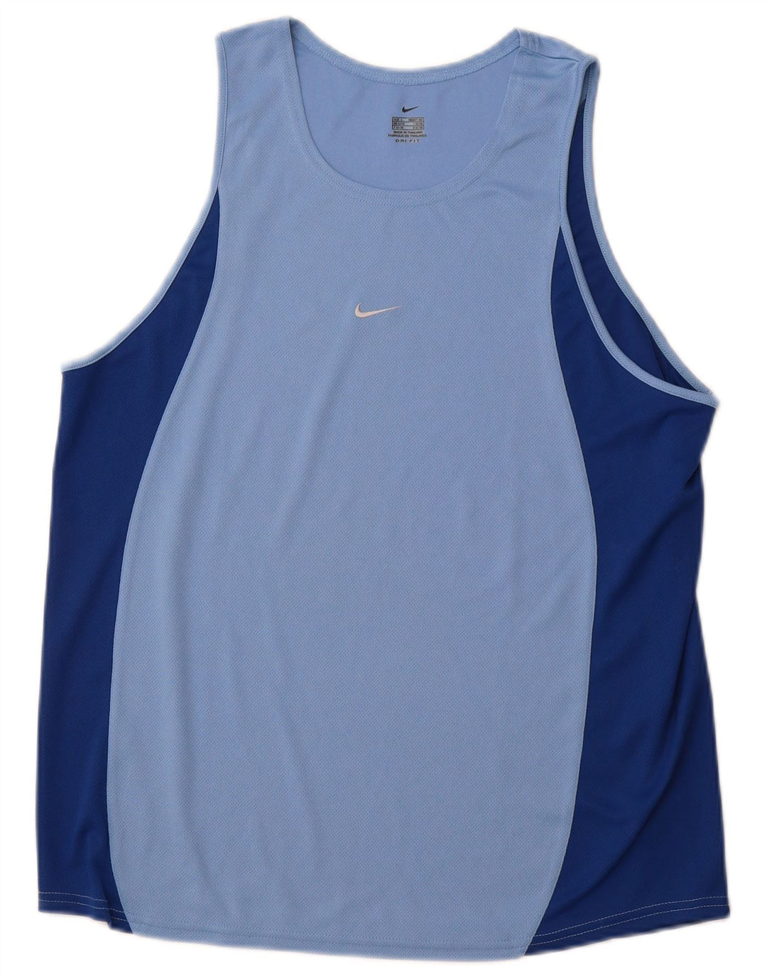 NIKE Herre Dri Fit Vest Top UK 42/44 Large Blue Colourblock Polyester