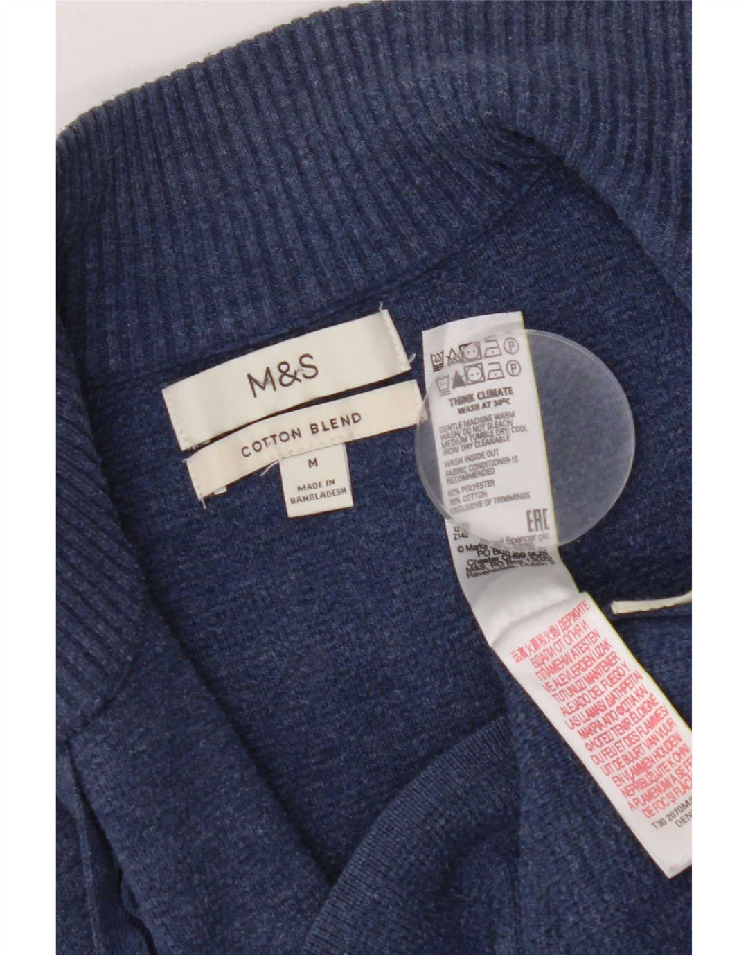 Marks & Spencer Dame Cardigan Sweater UK 14 Medium Navy Blue Polyester