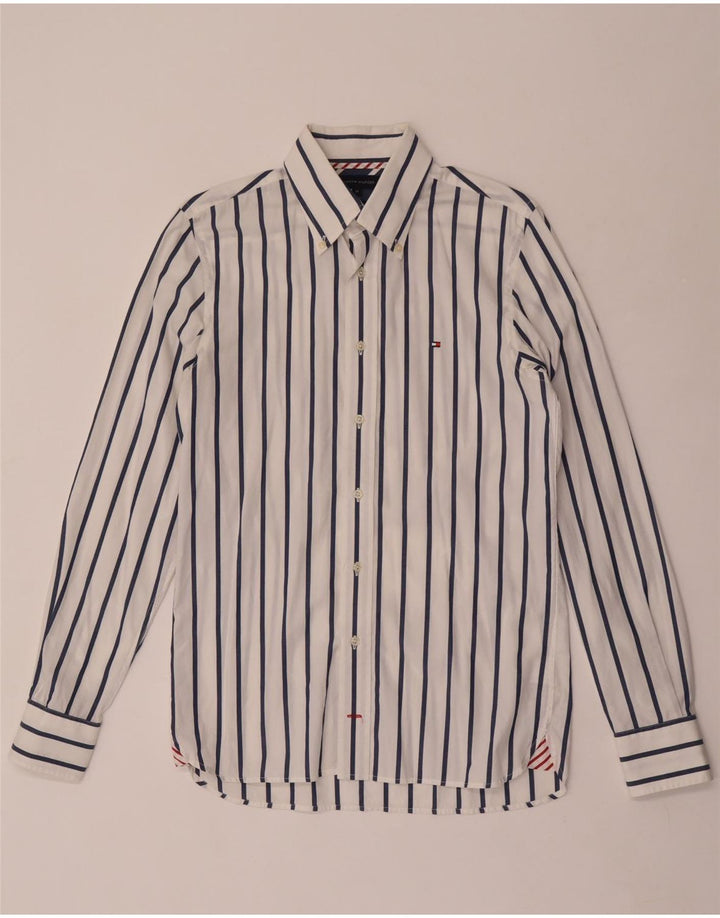 Tommy Hilfiger Herreskjorte Medium hvid stribet bomuld