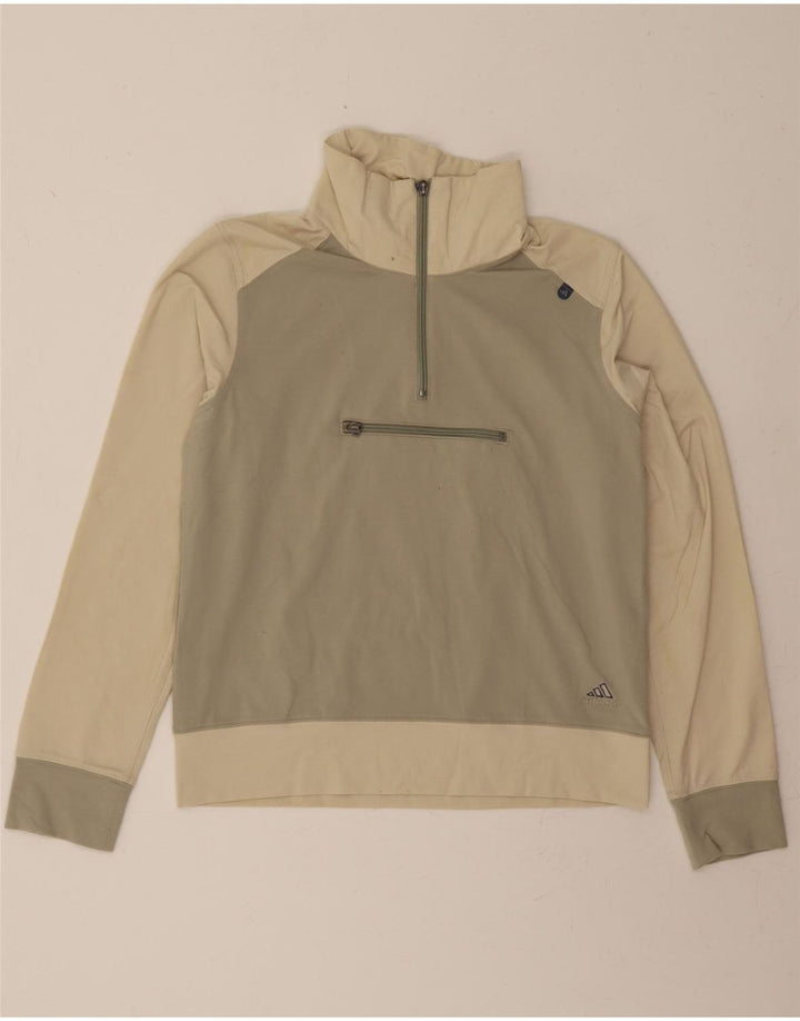 ADIDAS Womens Pullover Tracksuit Top UK 14 Large Green Colourblock Vintage Adidas and Second-Hand Adidas from Messina Hembry 