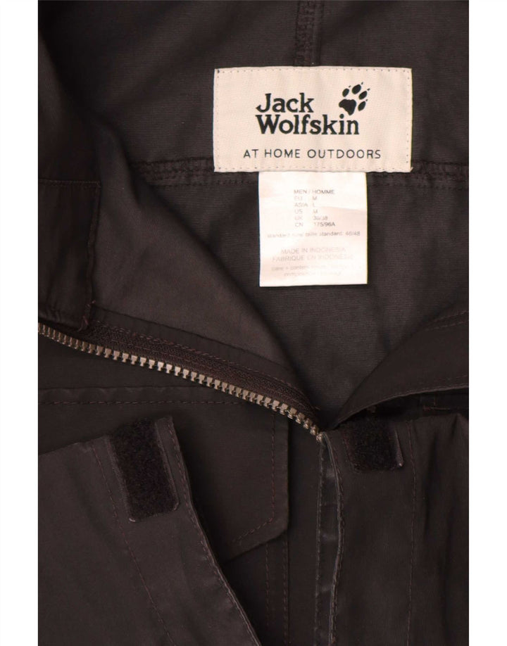 Jack Wolfskin Regnjakke med hætte til mænd UK 36/38 Medium Black Polyester