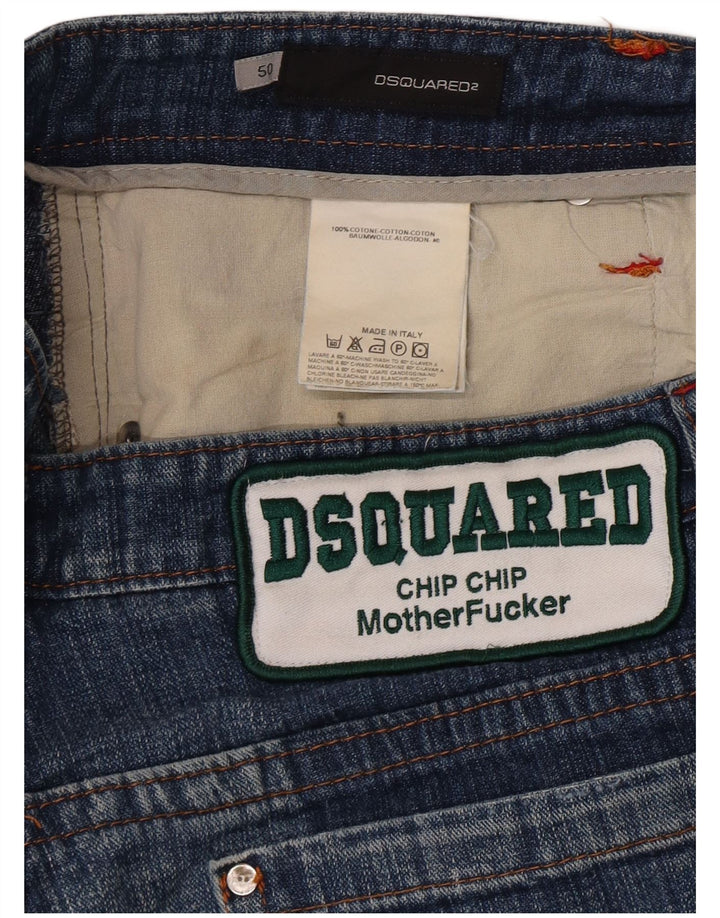 Dsquared2 Dame Canada Distressed Straight Jeans IT 50 XL W34 L28 Blå