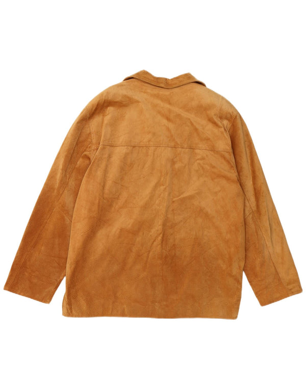 Vera Pelle Dame Oversized Ruskindsjakke IT 48 XL Beige Læder