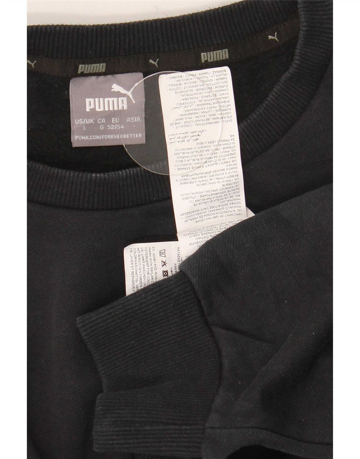 Puma Herre Sweatshirt Jumper Stor Sort Bomuld