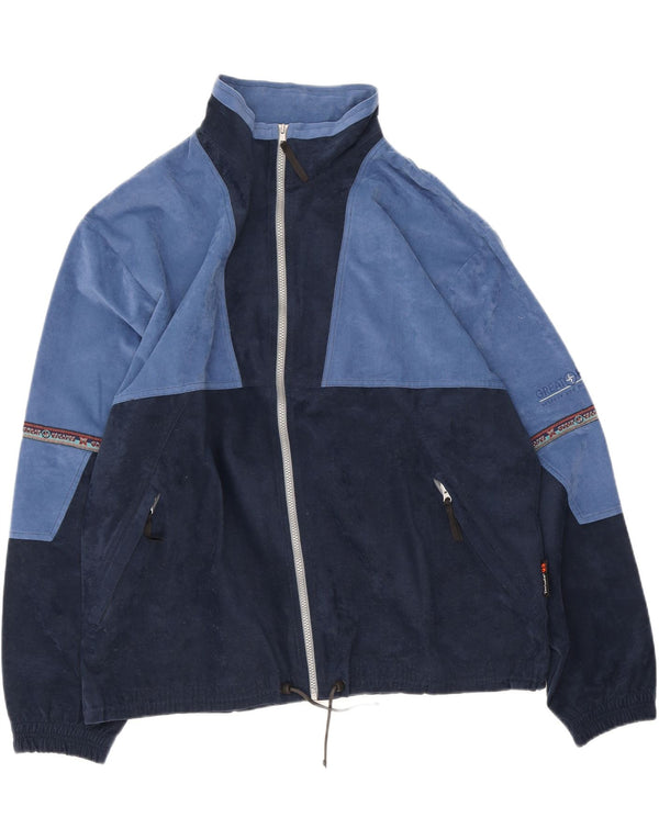 Great Escapes Herre velour fuld træningsdragt EU 56 XL Navy Blue Colourblock