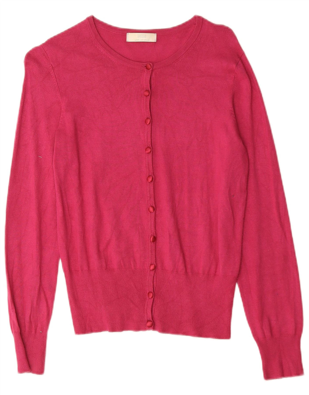 Marks & Spencer Dame Cardigan Sweater UK 10 Small Pink Viscose