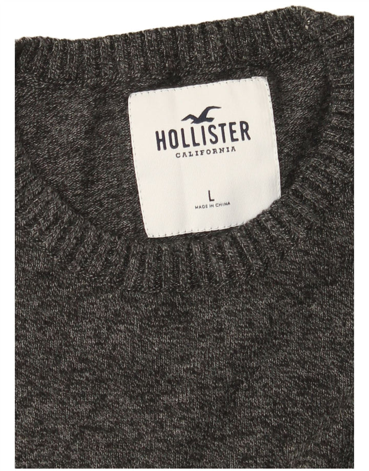 Hollister Herre Crew Neck Jumper Sweater Large Grå Flecked
