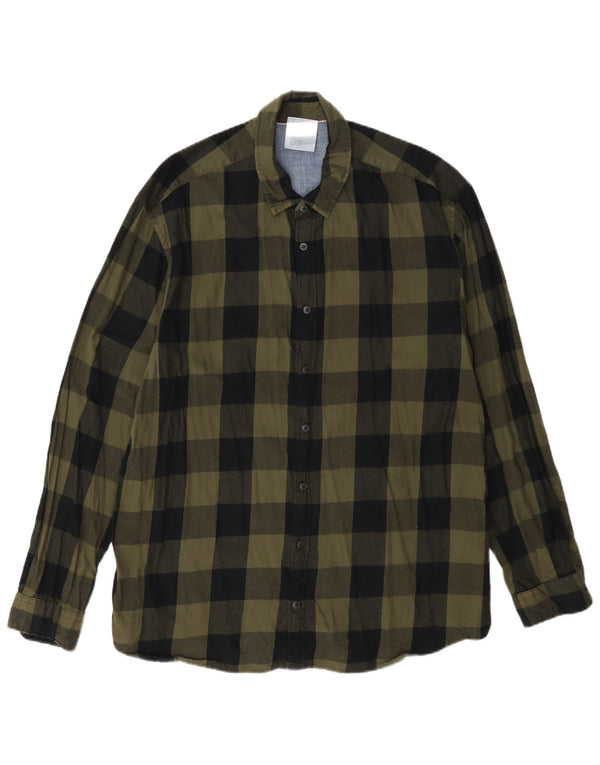 Jack & Jones Herre Flanellskjorte XL Grøn Gingham Bomuld